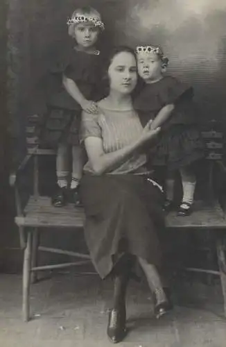 Real photo social history souvenir mother and children