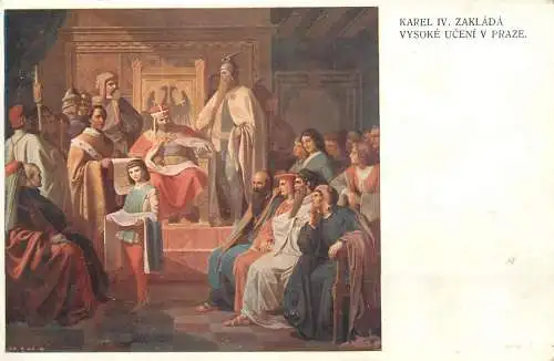 Artist fine art postcard Karel Zaklada Vysoke Uceni Praze