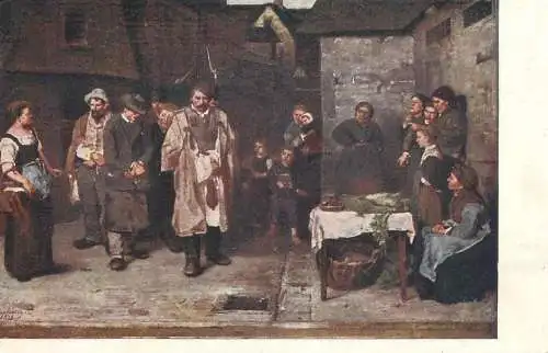 Artist fine art postcard Munkacsy nachtliche ruhestorer