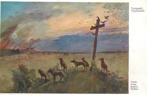 Artist fine art postcard Turbacki guerre
