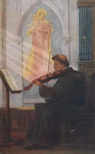 Artist fine art postcard K.O. Belawski Ave Maria