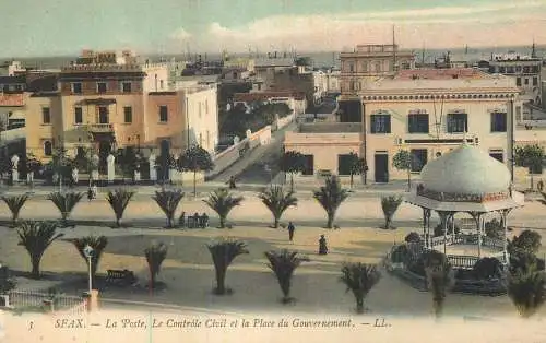 Tunisia Sfax La Poste, Le Controle Civil et la Place de Gouvernement
