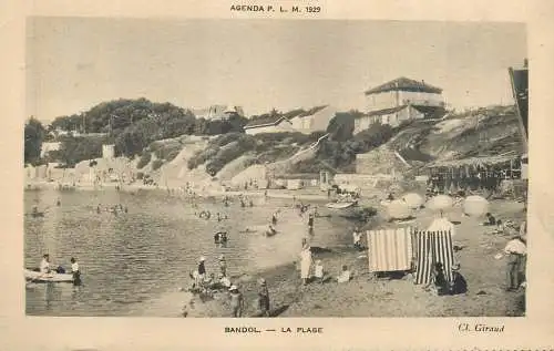 France Bandol (Var) La Plage Agenda P.L.M 1929