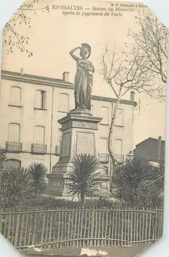 France  Rivelsaltes Statue de Minerve apres le jugement de Paris