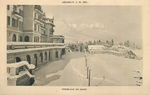 France Combloux en hiver Agenda P.L.M 1929