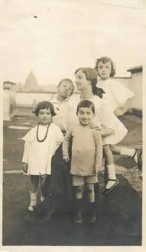 Real photo family on rooftop