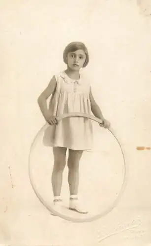 Real photo girl with ring circle