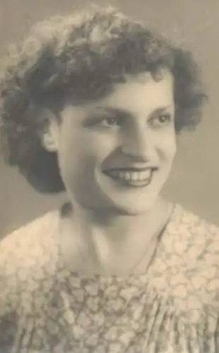 Real photo elegant lady smile coiffure