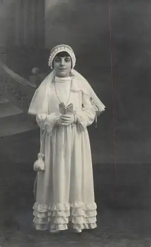 Real photo 1934 confirmation white dress