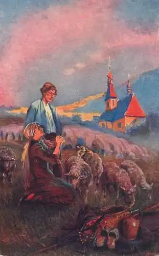 Artist fine art postcard J. Rytir ze Skramliko ave Maria
