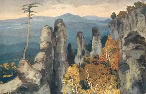 Artist fine art postcard J. Macoun Krkavci skaly