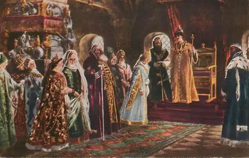 Artist fine art postcard C. Makowsky choosing the bride