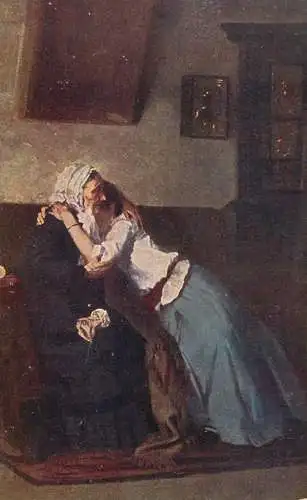 Artist fine art postcard V. Makovsky consolation