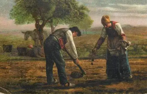 Artist fine art postcard F. Millet kartoffelleger