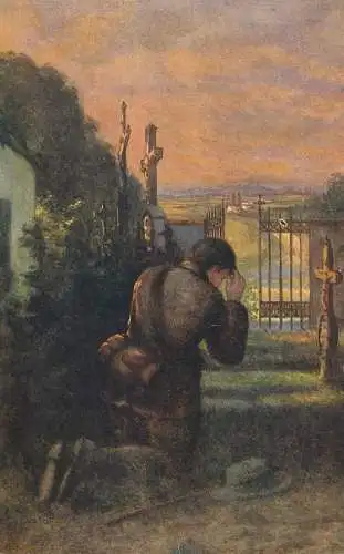 Artist fine art postcard H.R. Seeland a la tombe des parents