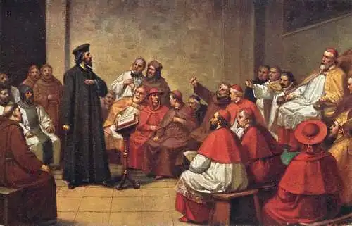 Artist fine art postcard bishops and Pope gathering
