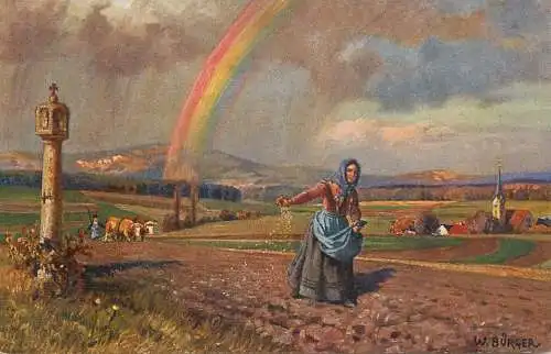 Artist fine art postcard die Frau als Samann