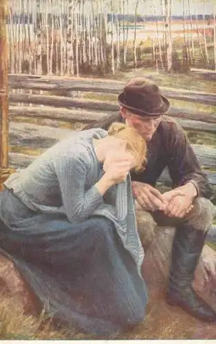 Artist fine art postcard Albert Edelfelt trauer