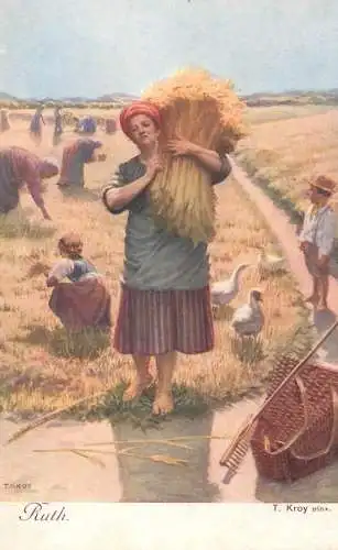Artist fine art postcard Ruth T. Kroy harvesting