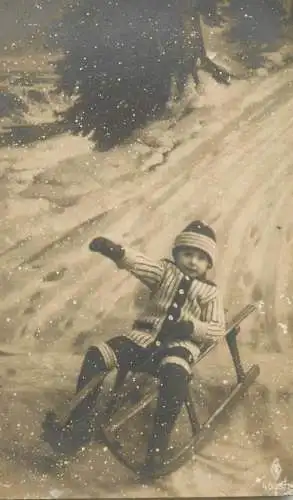 Real photo child in the snow