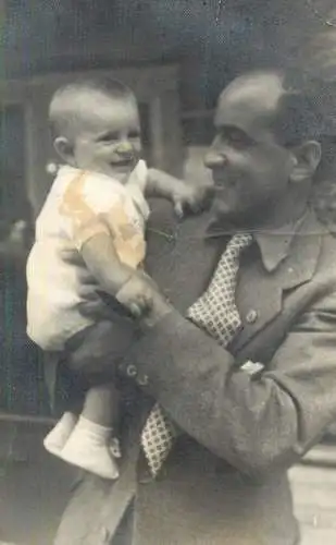 Real photo father and baby 1940