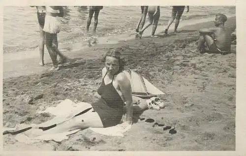 Real photo woman on the beach