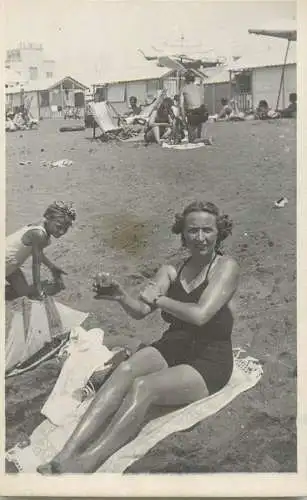 Real photo woman at the beach