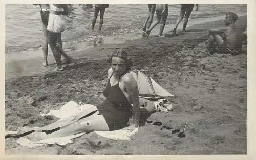 Real photo woman at the beach