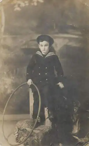 Real photo boy navy suit