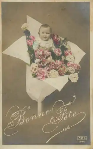 Real photo baby bebe flower bouquet
