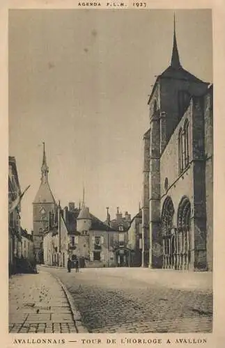 France Agenda P.L.M 1927 Avallonnais Tour de l'horologe a Avallon
