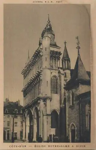 France Agenda P.L.M 1927 Dijon (Cote d'Or) Eglise Notre Dame