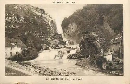 France Agenda P.L.M 1925 La Chute de l'Ain a Syam Jura paysage pitttoresque