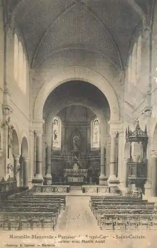 France Marseille Blancarde Paroisse du Sacre Coeur Saint Calixte vue interieure avec Maitre Autel