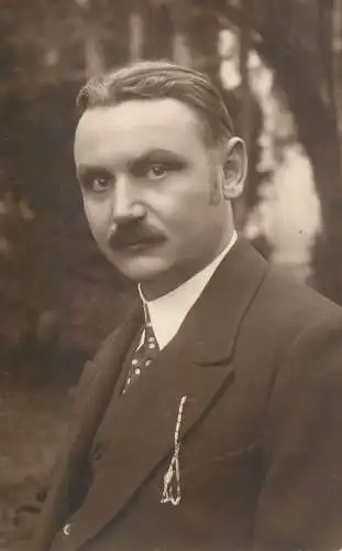 Social history anonymous persons portrait souvenir photo elegant man moustache