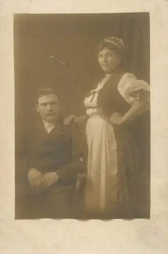 Social history anonymous persons portrait souvenir traditional costume elegance