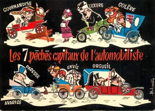 France automobile comic scenes