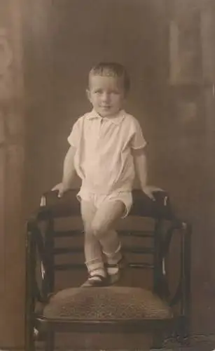 Social history anonymous persons portrait souvenir photo small boy haircut