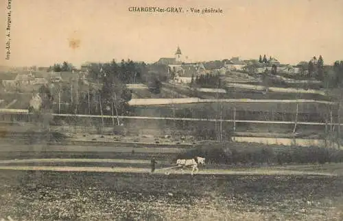 France Chargey-les-Gray man ploughing field general view