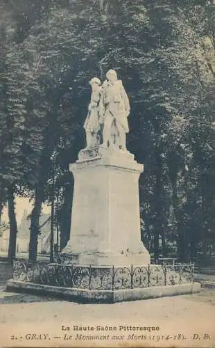 France La Haute Saone Pittoresque Gray Monument aux Morts 1914-1918