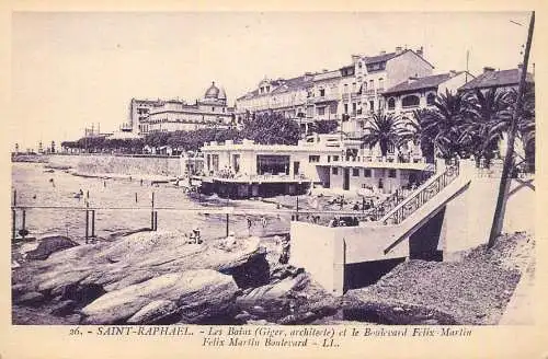 France Saint Raphael - Les Bains et le Boulevard Felix Martin