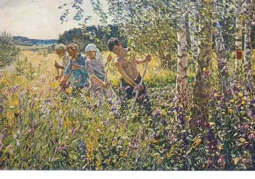 Fine arts painting A. Plastov haymaking