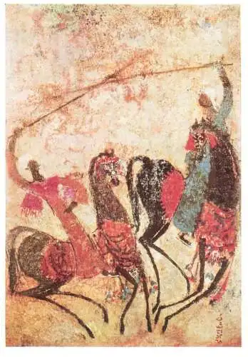 Fine arts painting Ahmed Refaat tanzende pferde