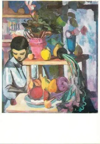 Fine arts painting Wilhelm Lachnit knabe im atelier