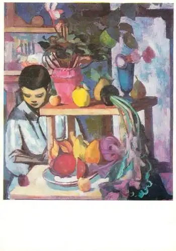 Fine arts painting Wilhelm Lachnit knabe im Atelier