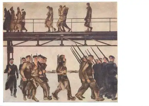 Fine arts painting Alexander A. Deineka defense of Petrograd