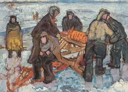 Fine arts painting Otto Niemeyer Holstein eisfischer