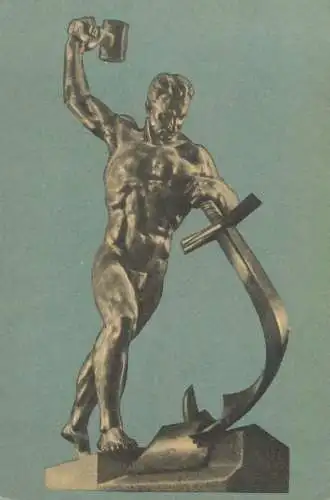 Romania sculptura Vucetici URSS sa prefacem sabiile in pluguri