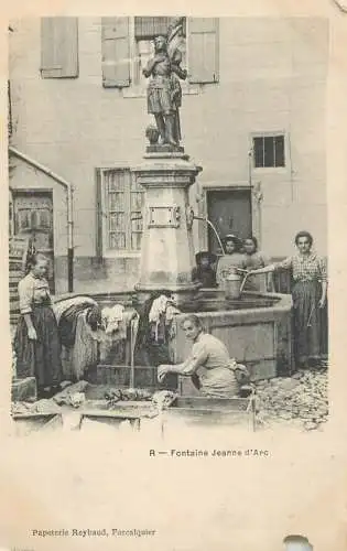 France Forcalquier woman washing clothes in the Jeanne d'Arc fountain