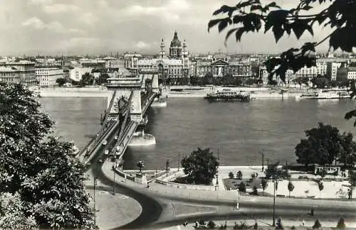 Hungary Budapest Chain Bridge general view